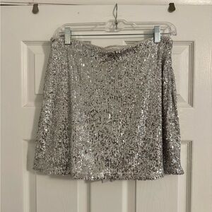 Abercrombie & Fitch Silver Sequin Women's Skirt/Skort